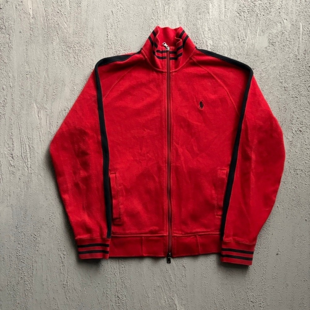 Vintage Polo Ralph Lauren Track Jacket Medium Red 1990s Full Zip